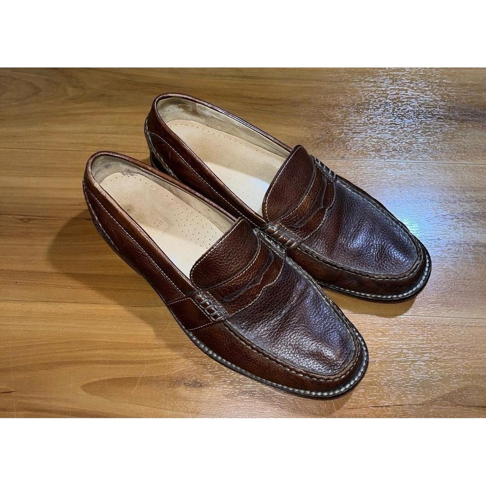 Mens Sperry Penny Brown Leather Business Casual Slip On Loafers Shoes